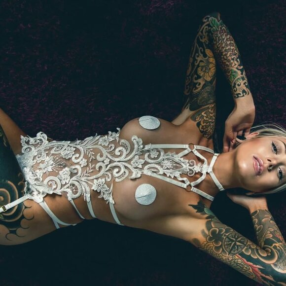 Love Child Boudoir Confession Lace Body Cage Harness bodycage aintborntypical_uk - Picture 2 of 16